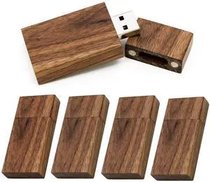 5 Pack 64GB Wood USB 3.0 Flash Drive TATMOHIK Walnut Wood Memory Stick 64 GB, Thumb Drive, USB Drive, Zip Drive