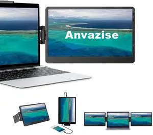 Anvazise Laptop Monitor Extender, 11.6/14.1 inch Portable Monitor Dual Screen External Second Monitor 1920×1080 FHD IPS,USB-C/HDMI,Plug and Play,for Laptop Notebook (11.6 inch)