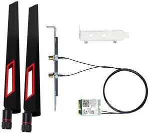BE200 Desktop Kit WiFi Card WiFi 7 Supports 6GHz(BE9300), M.2 BE/AX+BT 5.4+Tri-Band,RF Cables(11 inch), 6dBi High Speed Antennas, Low-Profile Brackets for Windows 11/10 not Support AMD motherboards