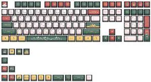 MOLGRIA PBT Pudding Christmas Keycaps 129 Set, Custom ASA Profile 4-Side Dark Transparent Key Caps for 60/75/98 Percent Cherry MX Switch RGB Backlit Mechanical Gaming Keyboard ANSI Layout(Black)