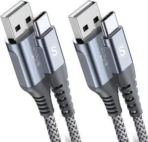 sweguard USB Type C Charger Cable [2-Pack,20ft+20ft] iPhone 16 15 Charger Braided USB C Cord for iPhone 16 15 Pro Max Plus,Samsung Galaxy S24 S23 S22 S21 S20 S10 S9 Note Flip A53 A15,Pixel LG Moto PS5