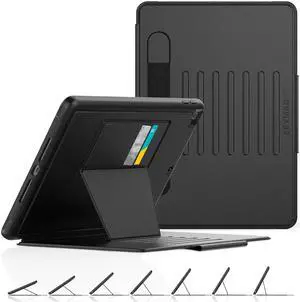 SEYMAC stock Case for iPad 9th/8th/7th Generation 10.2'', Strong Magnetic Auto Sleep Shockproof Case with Absorbing Multi-Angles Stand, Pen Holder, Card Slot (Black)