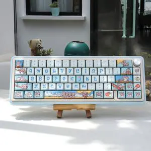 JOLINTAL 74 Keys PBT Keycaps Set Comet MDA Profile Dye Sublimation Gaming Keycaps Customized Keycap ANSI Layout Keycaps Compatible with Cherry MX Switches Mechanical Keyboards (Koala Keycaps)