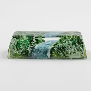 Artisan Keycaps - Spring Mood Shine Through Resin 2.25U Custom Translucent Keycaps for Mechanical Keyboard (Shift Enter)