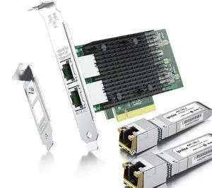 10Gb Copper Network Bundle: Versatile Pack of 2 SFP+ to RJ45 Transceiver and PCI-E NIC for Intel X540-T2