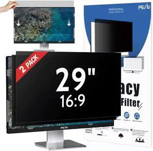 [2 Pack] 29 Inch Privacy Screen for Computer Monitor 21:9 Aspect Ratio, Eye Protection Anti Blue Light Glare Shield, 29inch Removable Black Blackout Anti Spy Desktop Security Private Filter