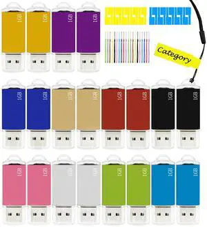 1GB USB Flash Drive 20 Pack Nicepicten Bulk USB 2.0 Thumb Drives 20Pack Metal Jump Zip Drive Memory Stick Pendrive Memoria USB 1 GB with 20PCS Lanyard Label - Mixcolor 20 X 1GB Flash Drives Bulk