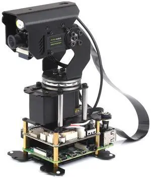 Waveshare 360° Omnidirectional High-Torque 2-Axis Expandable Pan-Tilt Camera Module, Compatible with Raspberry Pi 4B / 5, Driven by Serial Bus Servos, Based On General Driver Board for Robots