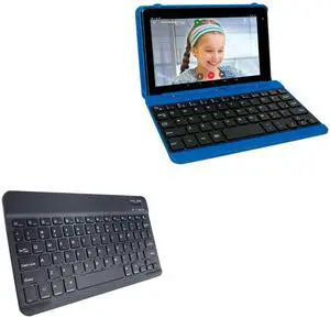 BoxWave Keyboard Compatible with RCA Voyager Pro (7 in) - SlimKeys Bluetooth Keyboard, Portable Thin with Chiclet-Style Keys - Jet Black