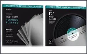 EVEO 50 Record Inner Sleeves + 100 Record Outer Sleeves