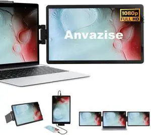 Anvazise Laptop Monitor Extender, 14.1 inch Portable Dual Screen External Second Monitor 19201080 FHD IPS, USB-C/HDMI, Plug and Play for Laptop Notebook