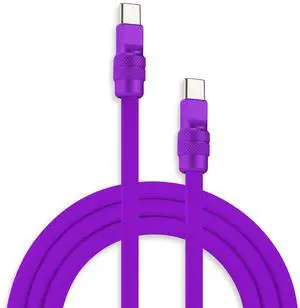 chubbycable Chubby 2.0 Fast Charging Cable Durable Soft Silicone USB C Cable 240W Extra Thick Phone Charger Cord Data Transfer Cord, Purple+Purple, Type-C to Type-C, 16.4 FT