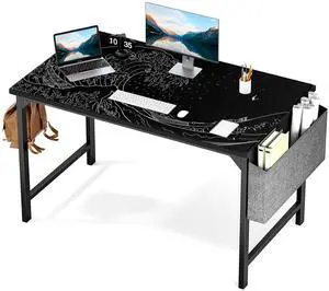 AQQA Extra Large 48" x 24" Japanese Sea Wave Mouse Pad, Anime Black Waterproof Desk Pad Non Slip Rubber Base Mousepad with Stitched Edges for Work, Game, Office, Home(Black, XXXX-Large)