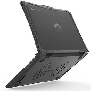 iBenzer Hexpact Case for HP x360 G3 G4 G5 EE Chromebook 11 inch (2 in 1), Heavy Duty Rugged Protective Cover with Screen Lock for K-12 Students, Education, Classrooms, Black, HP11XG5