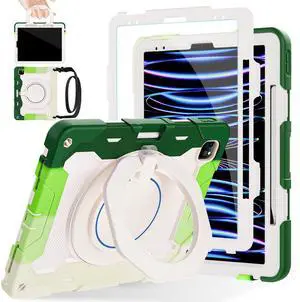ROISKIN for iPad Pro 12.9 inch Case (6th/5th/4th/3rd generation)with Screen Protector for Kids, 360 Kickstand,Handle, Pencil Holder,Shoulder Strap[15ft Drop Protection]Heavy Duty Rugged 12.9 iPad Case