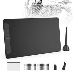 VEIKK VK1060PRO V2 Large 10 x 6 Inch Drawing Tablet with 2 Scroll Wheels, 6 Express Keys, P05 Battery-Free Stylus (8192 Levels Pressure), Compatible with Android/Windows/Mac/Linux OS