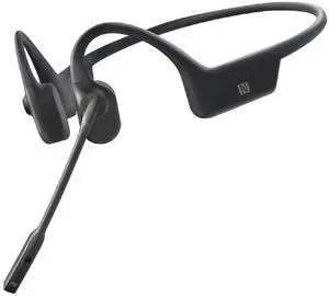 Aftershokz OpenComm (Rebranded as Shokz OpenComm) Wireless Stereo Bone Conduction Bluetooth Headset with Noise-Canceling Boom Microphone for Office Home Business Trucker Drivers Commercial Use, Black
