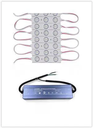 Q QINGCHEN Blue LED Module DC12V 1.32W Module Strip Light with Power Supply 300W