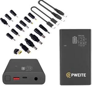 20000mAh 100W USB C Laptop Portable Charger Battery Pack Power Bank DC Output 5V 6V 7.4V 9V 12V 15V 16V 16.5V 18V 19V 19.5V 20V 24V 3A 4A 5A Battery Bank for Macbook Dell HP XPS Steam Deck Ipad Camera