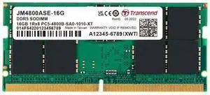Transcend 16GB DDR5 4800 SO-DIMM 1Rx8 1.1V, RAM, Notebook/Laptop Computer Memory - JM4800ASE-16G