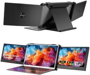 XYTEC 11.6 Triple Laptop Screen Monitors, 1080P FHD Portable Dual Monitors for Laptop USB C HDMI, Plug-Play Laptop Monitor Extender for Triple Display for Mac/Windows, Fit 13-17.3 Laptops