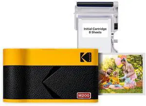 KODAK Mini 2 ERA 4PASS Portable Photo Printer (Yellow, Printer + 8 Sheets)