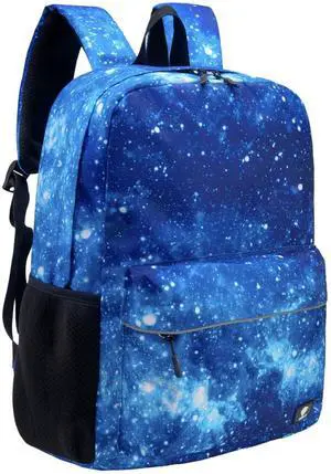 Fenrici Galaxy Backpack for Boys, Girls, Teens, Boys' Pack for School, Kids' Bookbags with Padded Laptop Compartment, Space Backpack, Blue Galaxy, 17 Inch