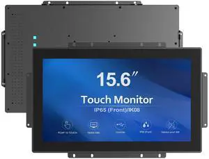 High Brightness 15.6 Inch Industrial Outdoor Open Frame Touch Screen Monitor Wall Mount Embedded Touch Monitor - VGA+HDMI+DVI Port - 16:9