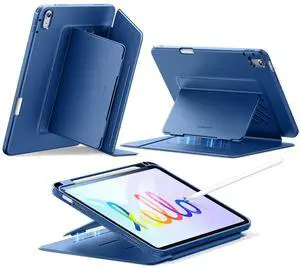ESR for iPad A16 Case, iPad 11th/10th Generation Case (2025/2022), Vertical Stand Cover, Multi Stand Angles, Ultra-Stable Cover with Pencil Holder, Flip Series, Blue