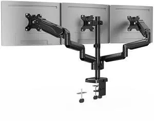 ErgoFocus Triple Monitor Desk Mount for Computer Screens up to 32", Holds up to 19.8 lbs Each, 3 Monitor Arm with Gas Spring, Heavy Duty Stand Vesa Mount 75x75, 100x100