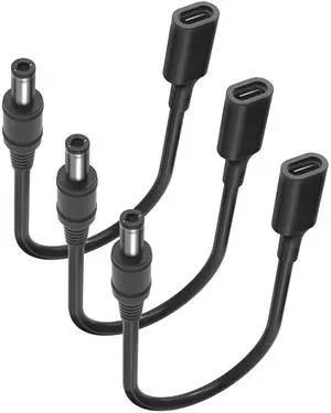 USB C to 5.5mm x 2.1mm Power Cable Cord, USB C to Barrel Plug Adapter,Work with PD Charger and PD Power Bank Cord for Webcam Router, IP Camera, Electric Toothbrush, LED Strip Light