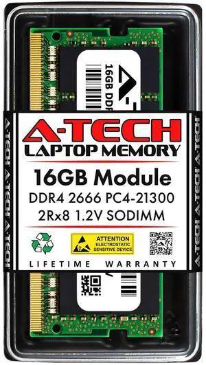 A-Tech 16GB RAM Replacement for CT16G4SFD8266 | DDR4 2666MHz PC4-21300 (PC4-2666V) CL19 SODIMM 2Rx8 1.2V Non-ECC SO-DIMM 260-Pin Laptop, Notebook Memory Module