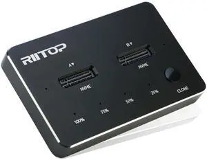 RIITOP Dual NVMe SSD Docking Station External Dual M.2 NVMe SSD to USB-C Reader (Offline Clone)