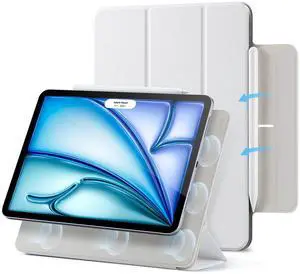 ESR for iPad Air 11 Inch Case M3/M2 (2025/2024), iPad Air 5th/4th Gen (2022/2020), Powerful Magnetic Attachment, Slim Trifold Stand Case, Auto Wake/Sleep, Durable Protection, White