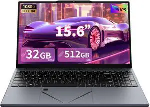 AocBook 15.6" Laptop, Ryzen 5 3500U (Up to 3.7GHz) Quad-Core Processor, 32GB DDR4 RAM, 512GB NVMe SSD, Portable Notebook with Adjustable Touchpad, Privacy Webcam Switch-Grey (32GB DDR4 | 512GB SSD)