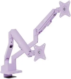 Pixio PS1D Wave Purple Dual Monitor Arm Stand Desk Mount - Fits up to 32 inches Monitors and up to 19.8lbs. VESA Compatibility and Integrated Cable Management