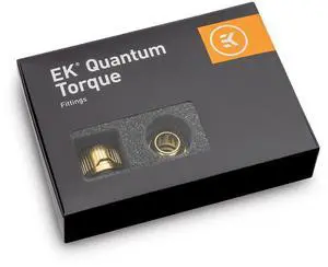EKWB EK-Quantum Torque HDC-12 Compression Fitting for EKWB Rigid Tubing, 12mm OD, Gold, 6-pack, 3831109913079