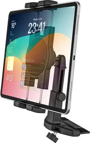 GDZN Universal Car Mount, [Height Adjustable] CD Slot Car Tablet Mount, Sturdy Vehicle CD Player/Tray Tablet Holder Clip with 360° Rotation for iPad Pro Air Mini,Galaxy Tabs, Z Fold, 4-12.9'' Devices