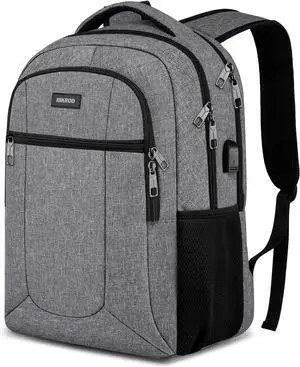 BIKROD Backpack for Men and Women, School Backpacks for Teen Boys, Water Resistant Back Pack Fit 17.3 Inch Laptop with USB Charging Port, Business Anti Theft Sturdy Computer Bag Gift