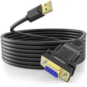 OIKWAN 12ft USB to Serial Adapter,USB to RS232 DB9 Female Serial Cable with FT232 Chipset Supports Windows 11 10 8 7 Mac Linux