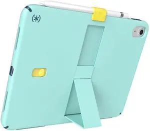 Speck iPad 10.9 Inch Tablet Case and Stand - Scratch Resistant, Drop Protection & Quick Release Kickstand - for iPad 10th Gen 2022 - StandyShell Glass Teal/Deep Sea Blue/Daisy Yellow