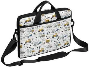 Excavator Car Laptop Case Bag for Boys,15.6 inch Messenger Shoulder Bags,Water Resistant Notebook Computer Bag Briefcase Sleeve Carrying for Work,School