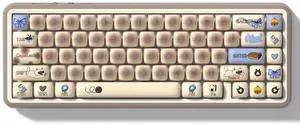 dagaladoo doubleshot PBT Keycaps Set,Bun MOG Profile Cute cat Keycaps, Shine Through Keyboard Key caps Dye Sublimation Custom Key Cap for 100% 75% 65% 60% TKL US Layout Mechanical Keyboard