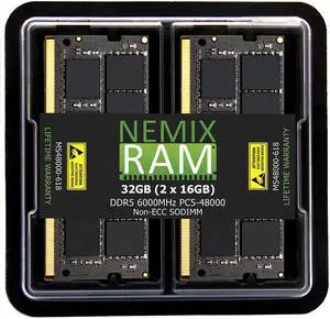 NEMIX RAM 32GB (2X16GB) DDR5 4800MHZ PC5-38400 1Rx8 1.1V CL40 262-PIN Non-ECC Unbuffered SODIMM Laptop PC Memory KIT