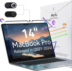 Peslv Magnetic Anti Blue Light Screen Protector for MacBook Pro 14 Inch (2021-2024, M1, M2, M3, M4), Removable Glare Filter for 14.2" Mac Laptop Computer