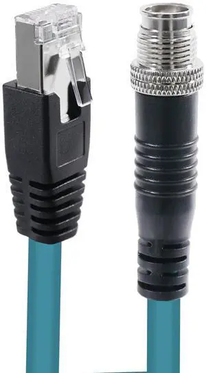 IVSAATN M12 Ethernet 8 Pin X-Code RJ45 CAT-7e GigE Cable for Cognex in Sight 9000 7000gen2 2000 Microscan Basler Camera Sensor Computer Switch3M/9.84 Ft,Blue
