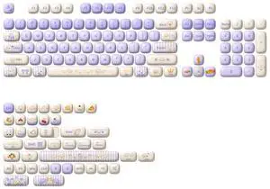 Akko PBT Keycap Set, Magic Lop Bunny Keycap Set MOG Profile 146-Key Keycaps for Mechanical Keyboards