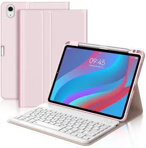 Keyboard Case for iPad Air 11-inch M3 (2025) / M2 (2024), iPad Air 5th (2022) / 4th Generation 10.9 Inch, Magnetically Detachable Wireless Bluetooth Keyboard, Smart Cover, Rechargeable,Pink NonBacklit