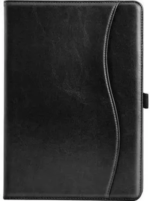 SaharaCase Multi-Angle Case for Apple iPad 10.2" (9th Generation 2021) [Shockproof Bumper] Built in Pencil Holder Rugged Protection Hand Strap Antislip Leather Kickstand (Black)