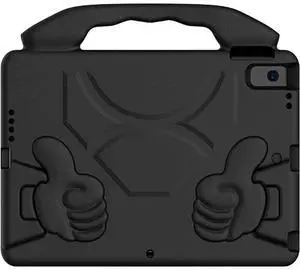 SaharaCase Thumbs Up KidProof Case for Apple iPad 10.2" (9th Generation 2021) [Shockproof Bumper] Rugged Child Protection Antislip Kickstand (Black)